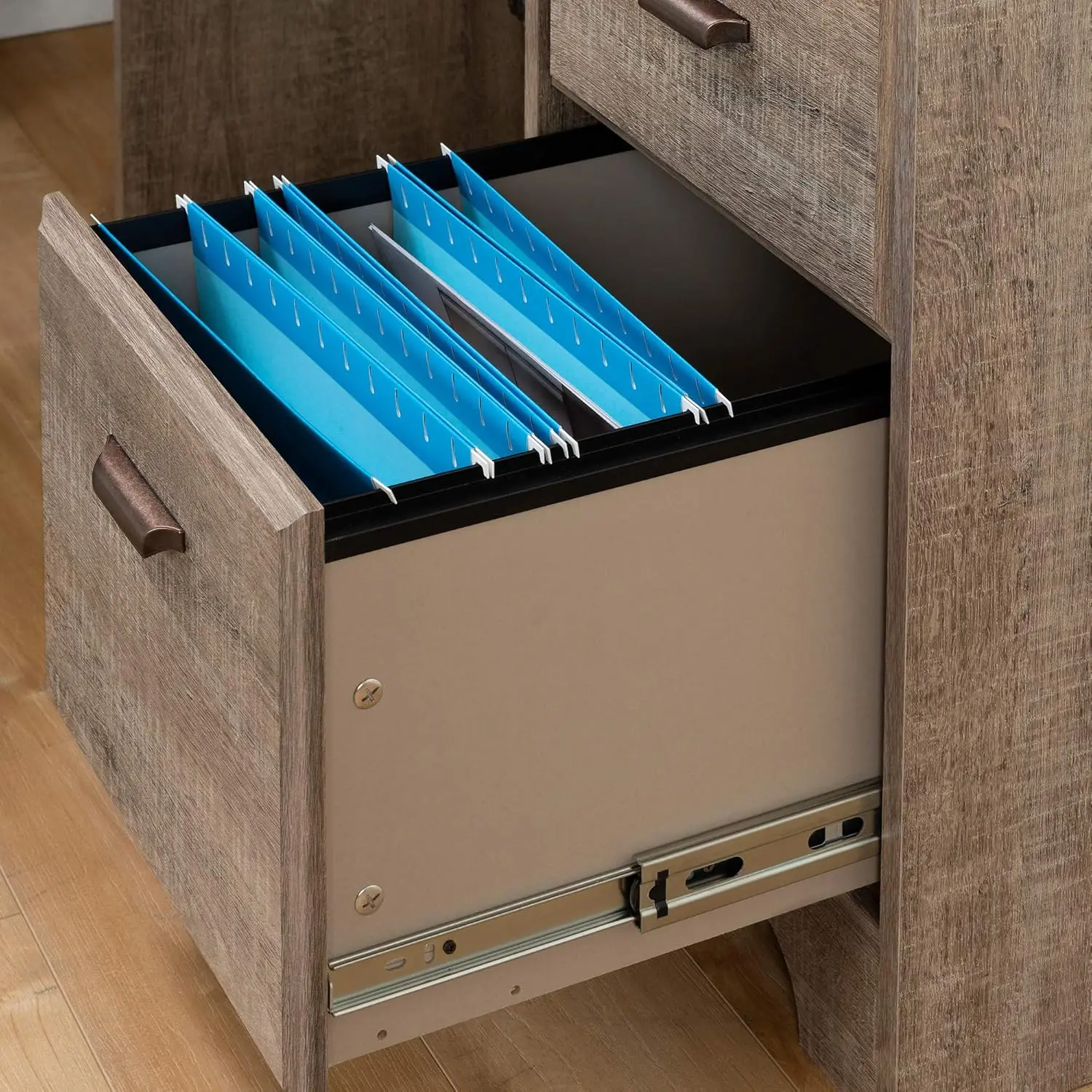 Versa, Weathered Oak Computer Desk with Hutch,