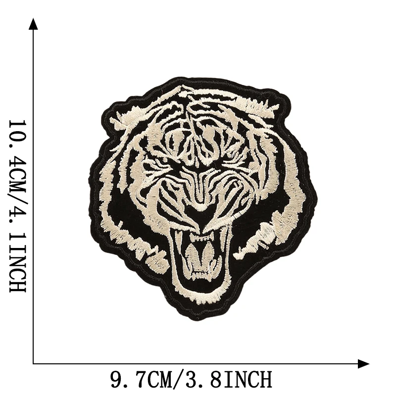 Tiger Wolf Patches für Kleidung Jungen Tiere Bär Eisen auf bestickt Thermocollant Stoffe Jacken Thermo Mochila Nähen Parches – Detail 14