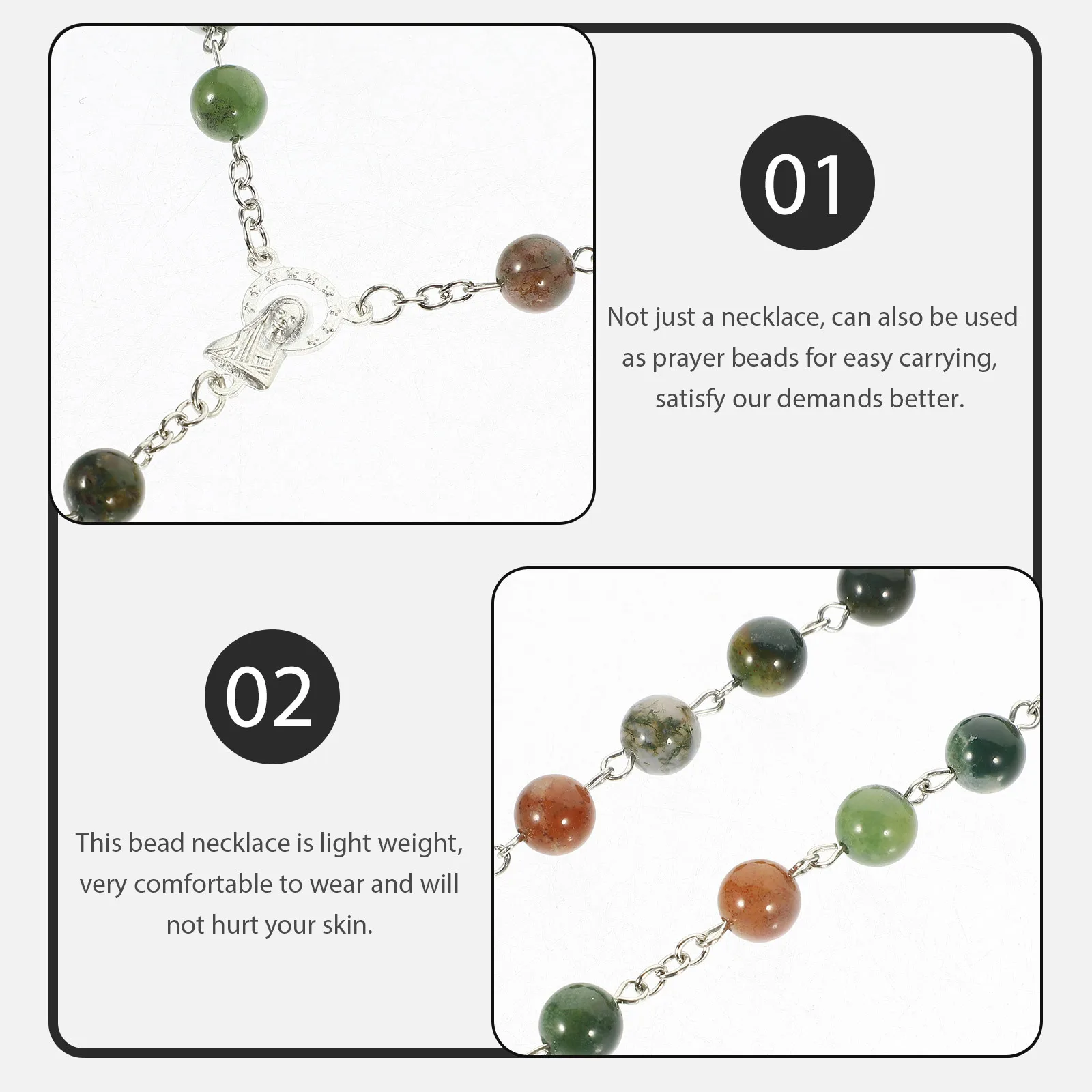 

Creative Agate Unique Eye-Catching Summer Gift for Women Men Trendy Party Anniversary Jewelry Rosary