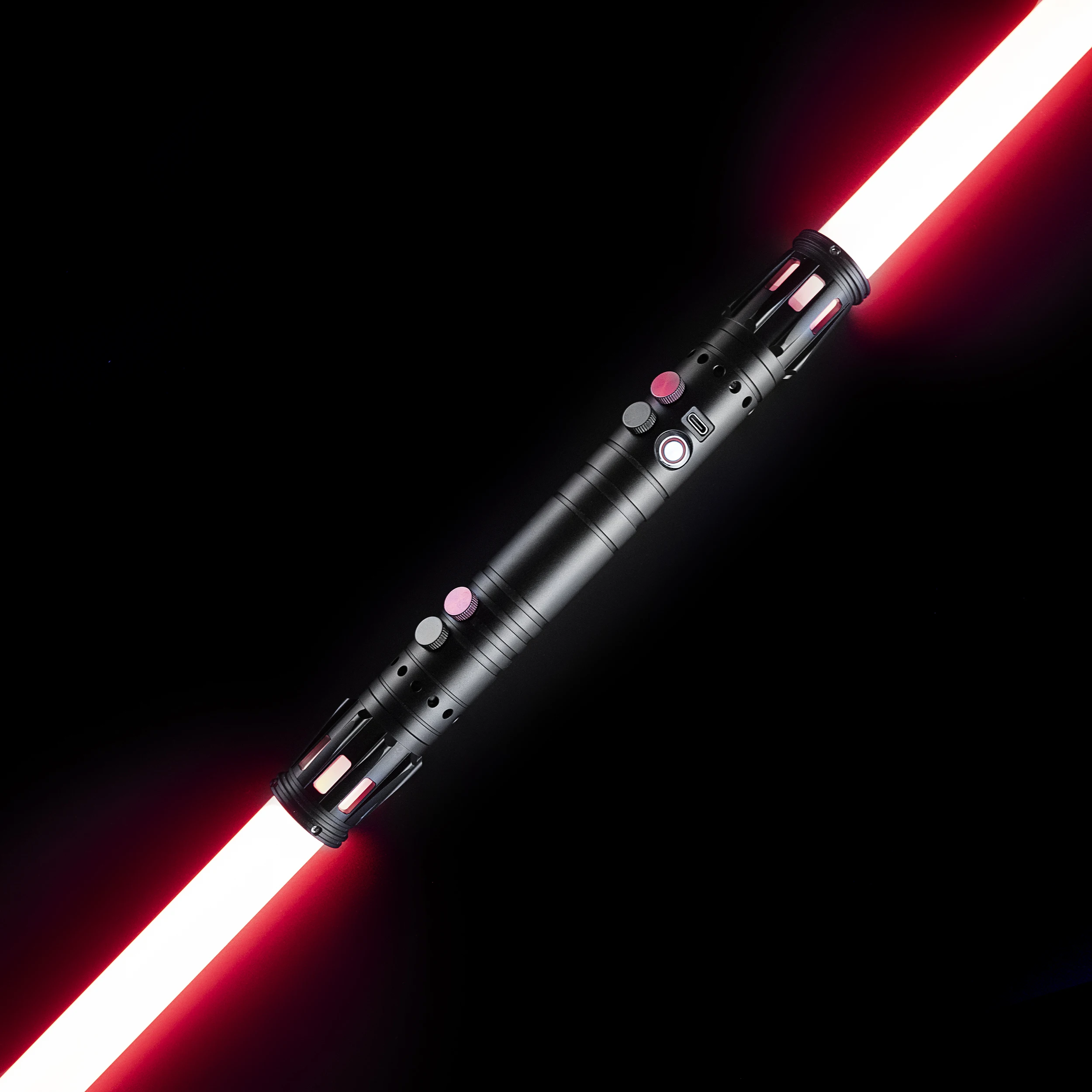 

DamienSaber Xeno3.0 Pixel Lightsaber Двойные лопасти Чувствительный гладкий поворотный световой меч FOC Тяжелый дуэльный металлический рулон Bluetooth