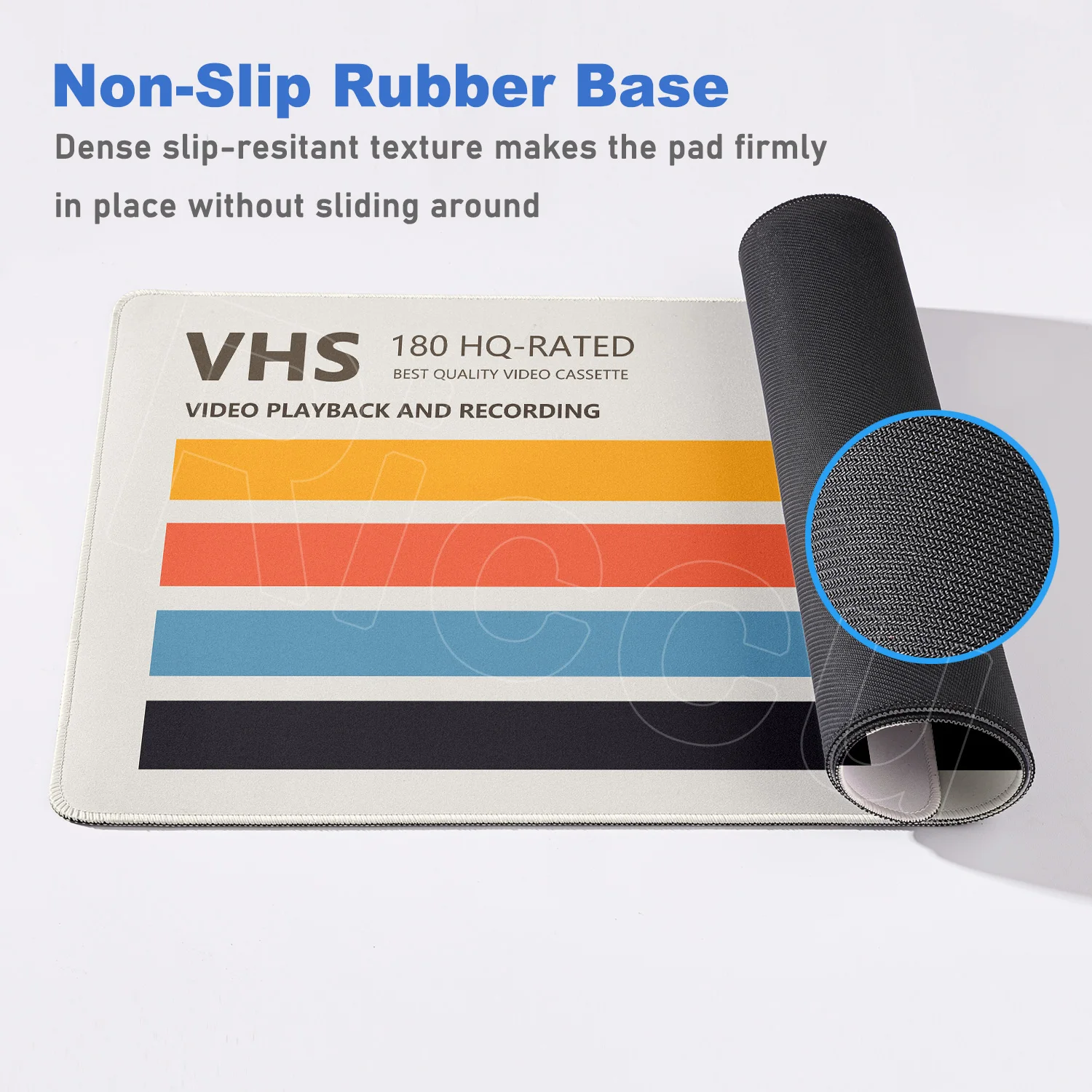 VHS ريترو المتضخم ماوس الوسادة 120x60 سنتيمتر الكمبيوتر ماوس الوسادة بساطتها لوحة مكتب XXXL غرزة حافة لوحة المفاتيح حصيرة الألعاب سرعة الفئران البساط #5