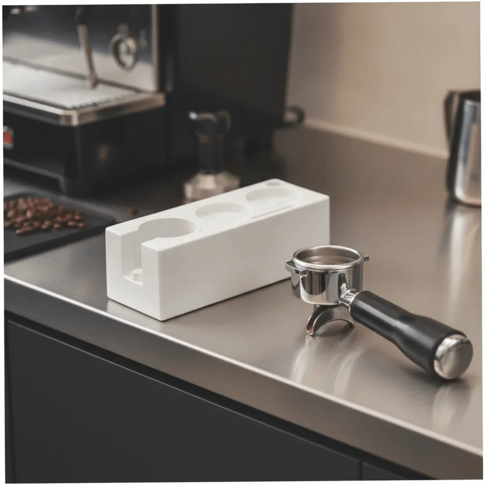 51/53/58 MM Coffee Tamper Station Non-slip Bottom Rectangular Coffee Machine Handle Bracket Adjustable Height ABS