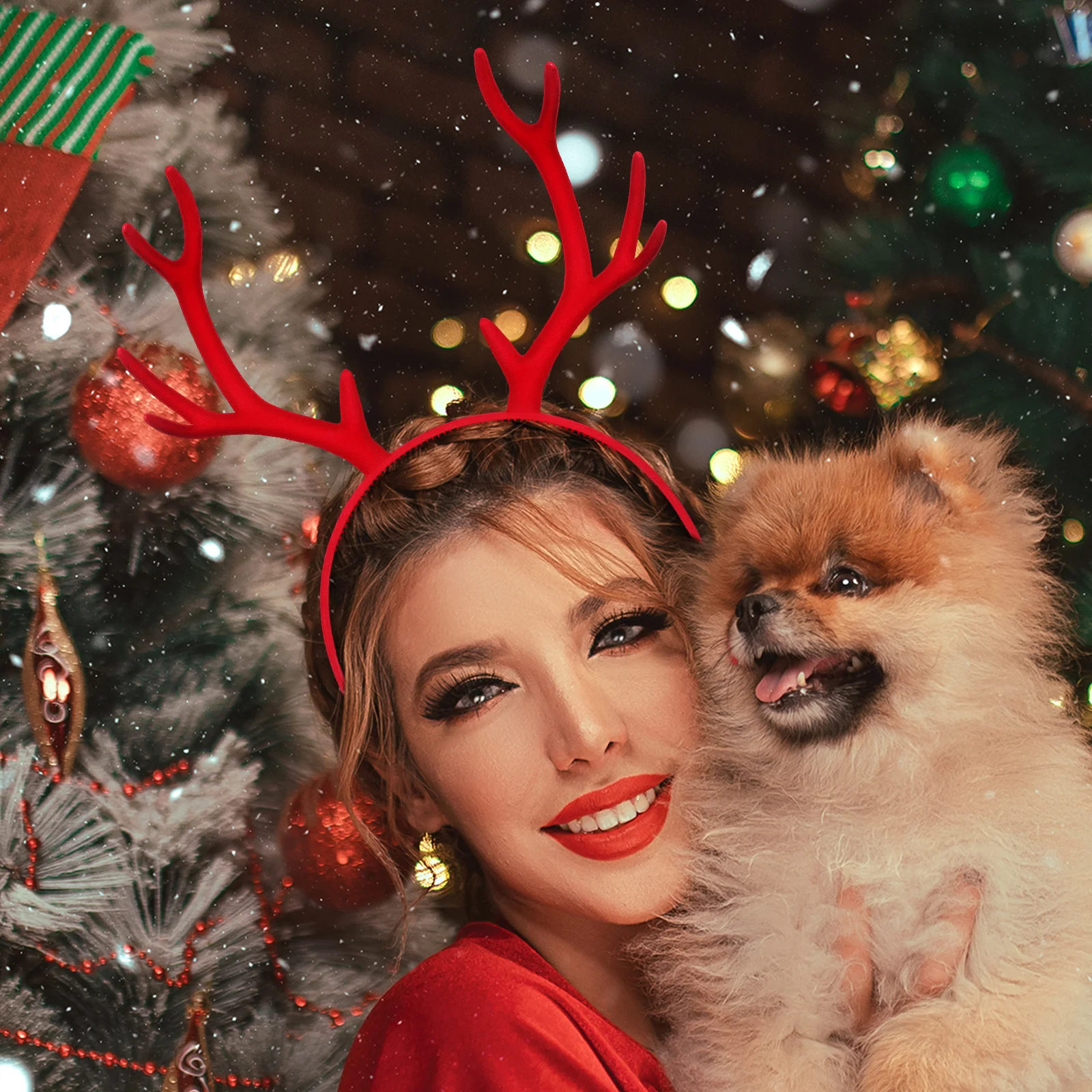 

Brown Reindeer Antlers Headband Elk Horn Hair Band Christmas Party Hairband Women Girls Halloween Costume Accessory Festival