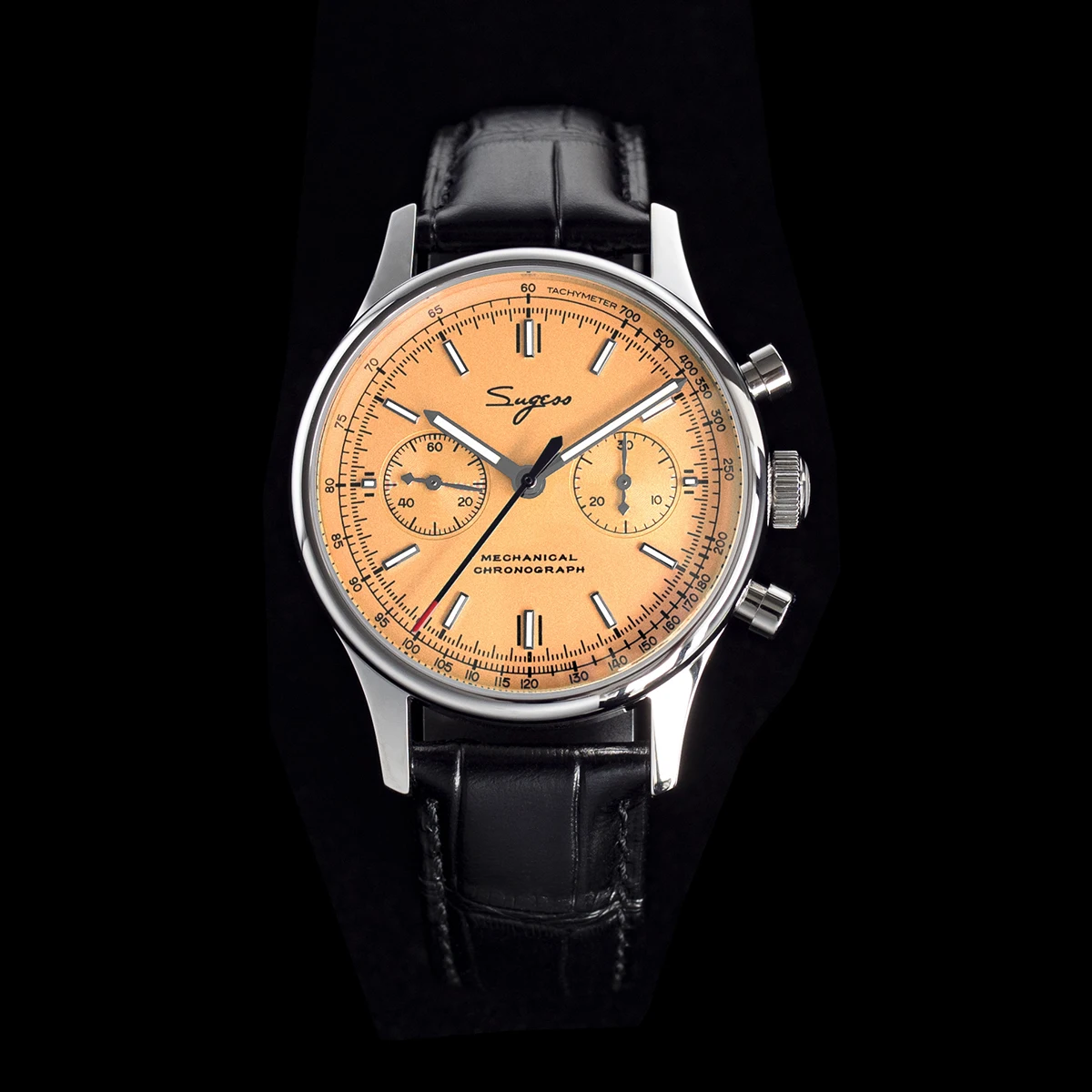Sugess 1963 Pilot Mens Watch Chronograph Sapphire Crysta