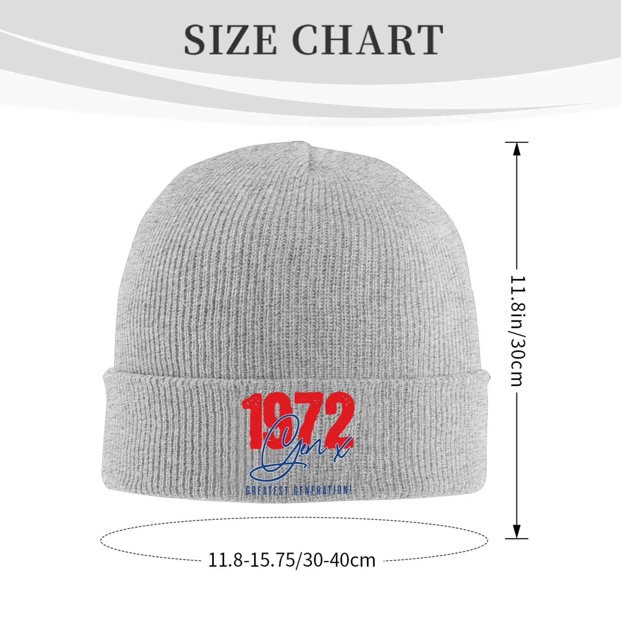 Generation X 1972 Knit Hat Beanies Autumn Winter Hat Warm Unisex  Hip-hop  Cap for Men Women Gift,