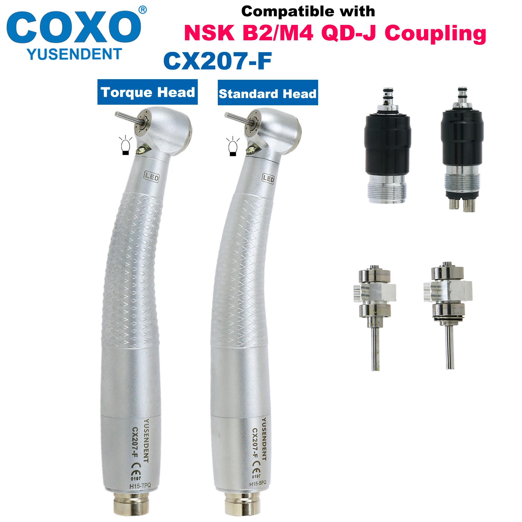 

COXO CX207-F Dental Handpiece High Speed Handpiece E Generator Air Rotor Torque Head/Standard/Mini Fit NSK B2/M4 QD-J Coupling