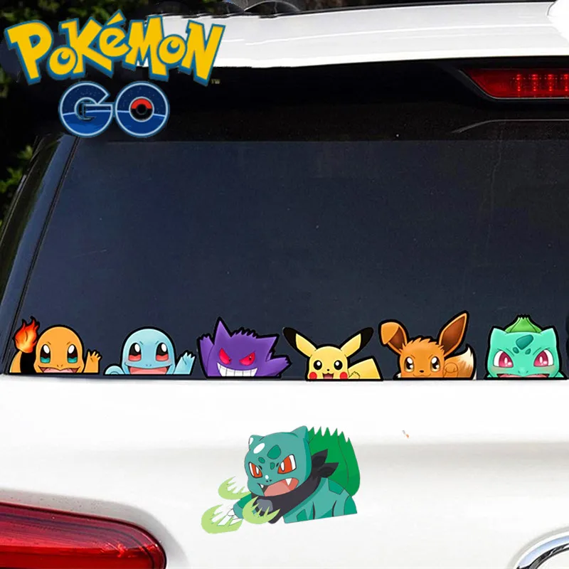 Pokemon Anime Decoration Car Stickers Pikachu Cartoon Cute Car Window Sticker DIY Creative Motorcycle Stickers Children Toy Gift