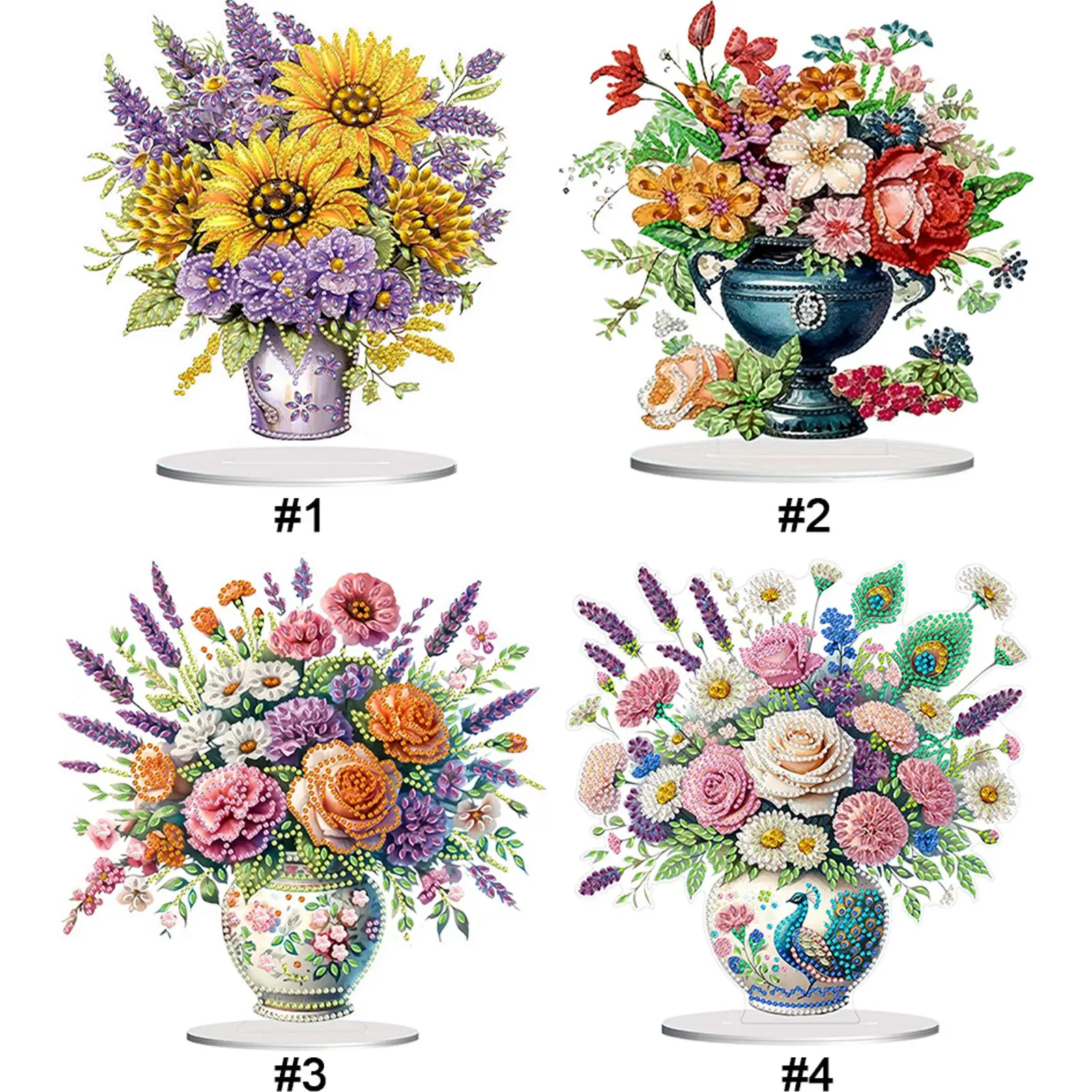 

Наборы для алмазной вышивки 2D/плоские цветочные узоры для самостоятельного изготовления, украшения для стола, декор для дома и офиса