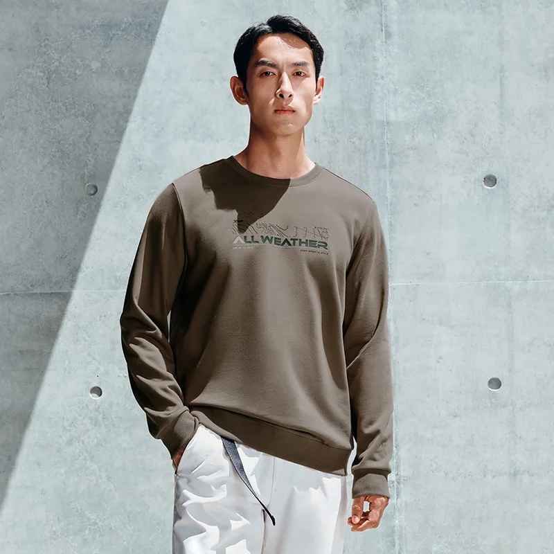 Xtep เสื้อสเวตเตอร์แบบสวมศีรษะสำหรับผู้ชายเสื้อมีฮู้ดทนทานแบบย้อนยุคใส่2024ฤดูใบไม้ร่วง876329920008