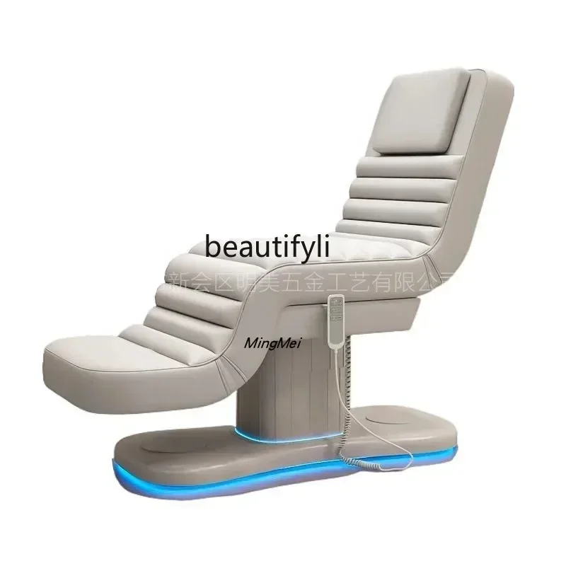 X Beauty Salon Electric Beauty Bed Multi-Function Lifting Tattoo Embroidery Massage Bed with LED