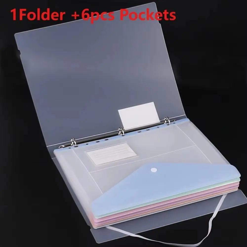 Transparent Loose-leaf File Bag File Organizer High-Capacity Binder Pockets Business 11-hole Document Pouch School Supply