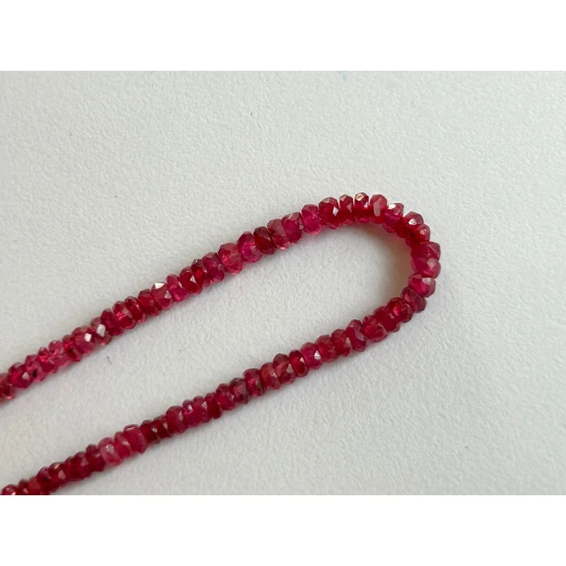 

Natural Ruby Faceted Rondelles 16" string 2.50 - 3 mm loose Beads Lustrous & Red
