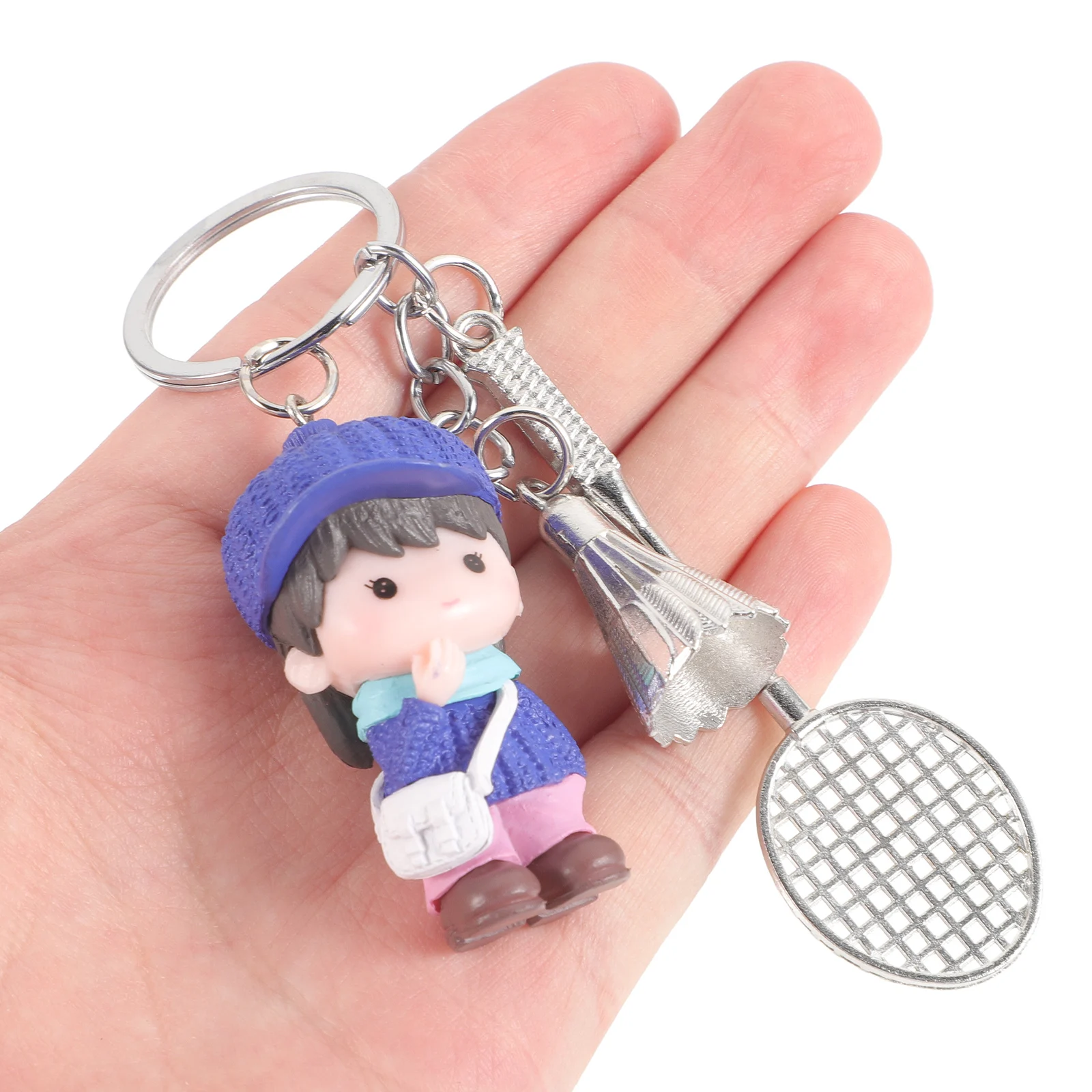 

Badminton Keychain Keychains Rings Cute Kawaii Handbag Keyring Sports Racket Keyrings Student