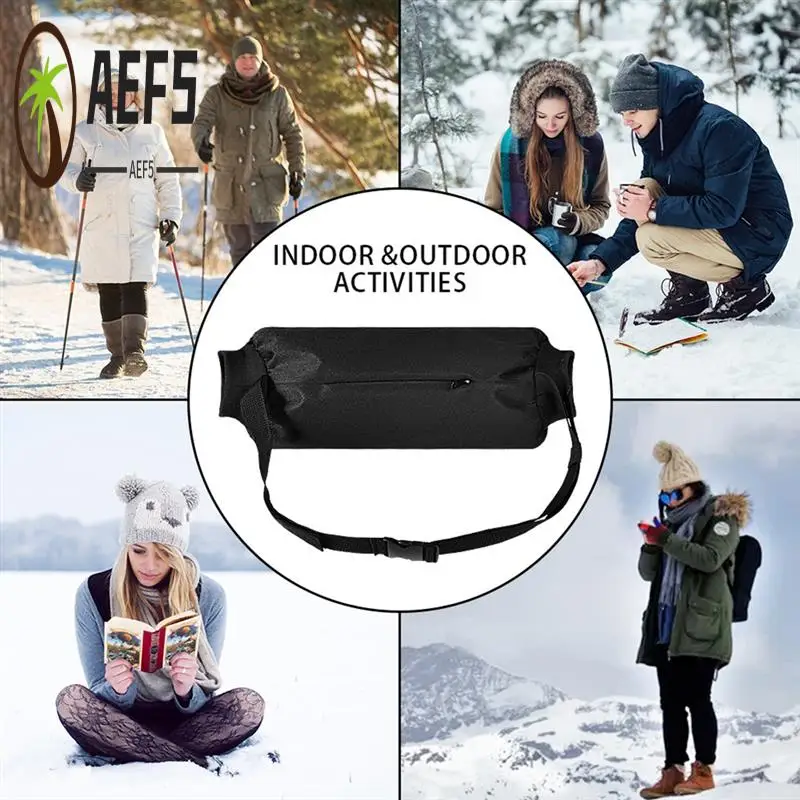 

AEF5-Football Hand Warmer With Zipped Pocket And Adjustable Waist Strap Handwarmer For Cold Weather Baseball Hiking Camping