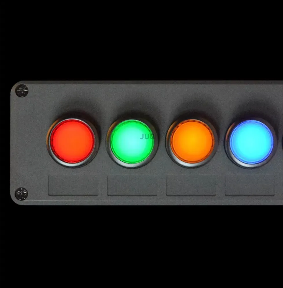 جديد LED ضوء زر التبديل صندوق التحكم/24 فولت 220 فولت صندوق زر التوقف في حالات الطوارئ إعادة ضبط ذاتي صندوق التبديل الصناعي مقاوم للماء