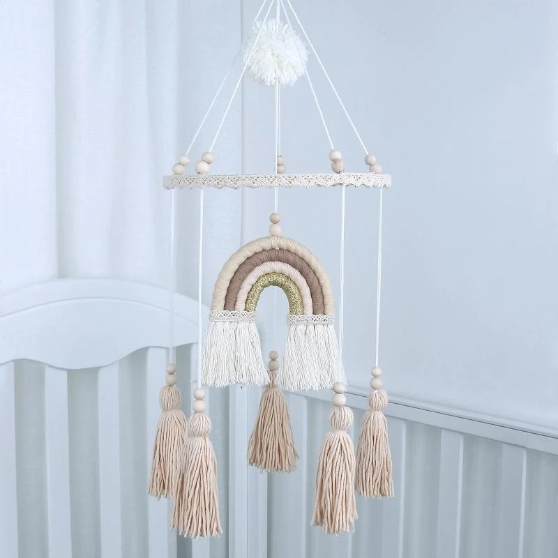 Tęczowe dekoracje ścienne Kolorowe, ręcznie robione ozdoby tkackie Nowoczesne dekoracje domu 15UB