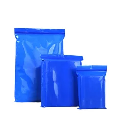 100PCS PE Blue Ziplock Bag Thickened 20 Wires Pull Bone Bag Color Bag Sealed Bag Clip Chain Bag Plastic Packaging Bag