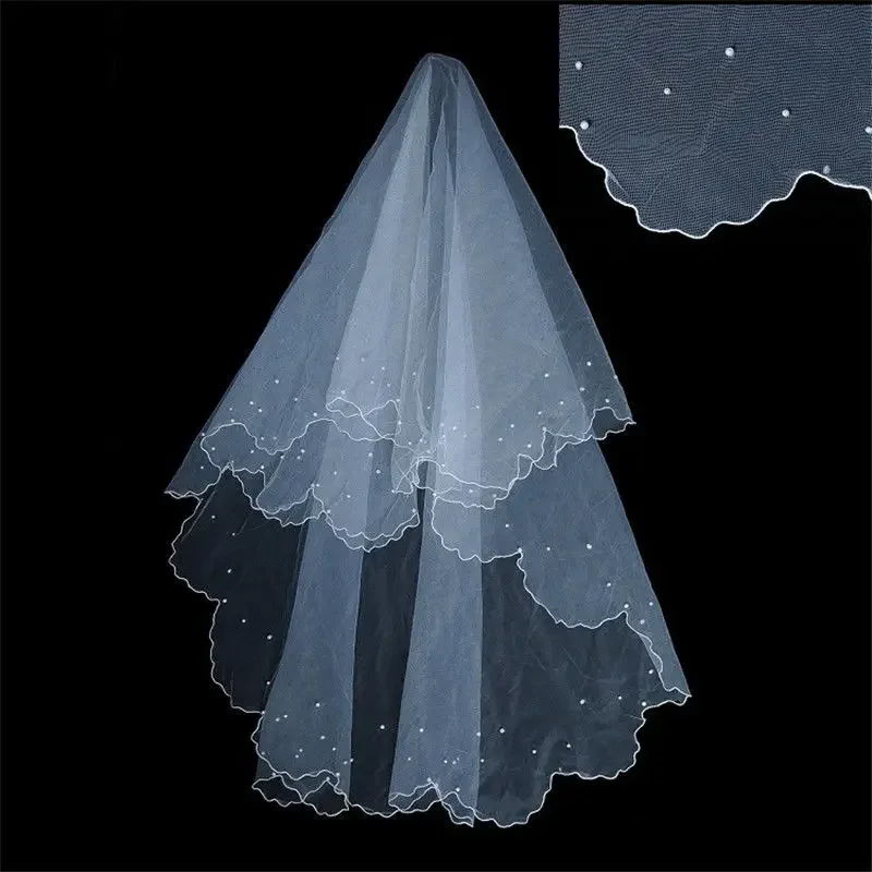 Handmade Pearl Tulle Wedding Veil Bridal Veil Bridal Accessories