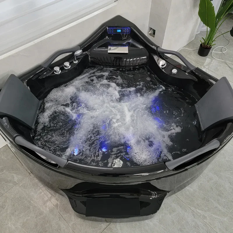 Black Acrylic Bath Tubs Bathtubs & Whirlpools Corner Massage Bathtub Hot Tub Soaking