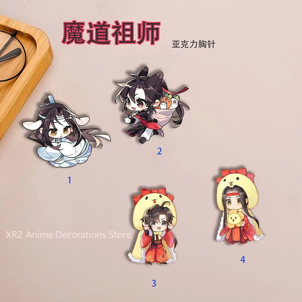 4 個の新しい謝蓮華成 ‌   バッジアニメかわいいブローチラペルピン DIY バックパック帽子服アクセサリーグッズギフト