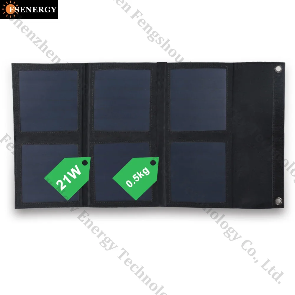 Travel Camping Outdoor Solar Power Phone Battery Folding Charger USB 5V 21W Portable Foldable Solar Panel