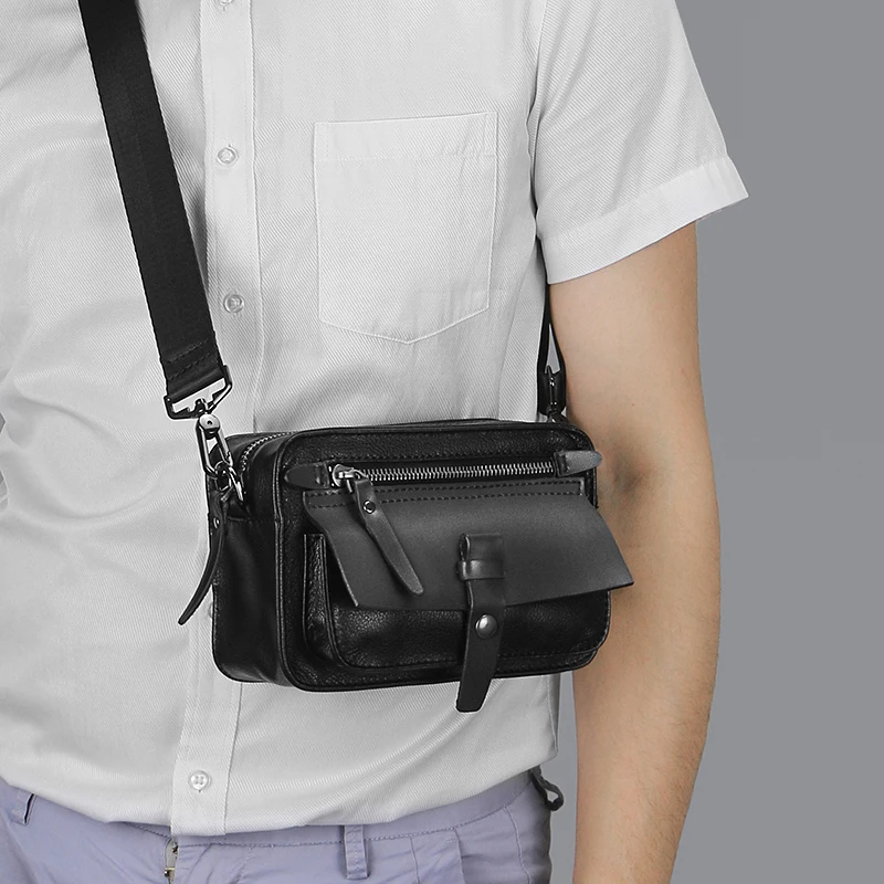 Echt leder kleine Umhängetasche für Frauen Männer Riemen Schulter Handtasche Geldbörse Kamera tasche mit Kreditkarten schlitzen – Detail 12