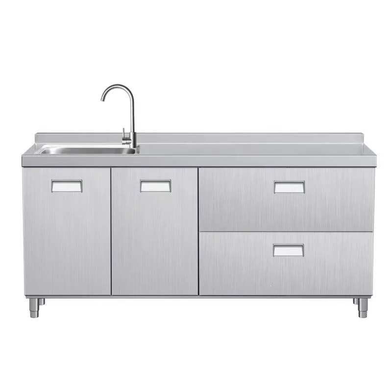304 integral stainless steel kitchen cabinet extra thick integrated cabinet rural storage cupboard household storage simple
