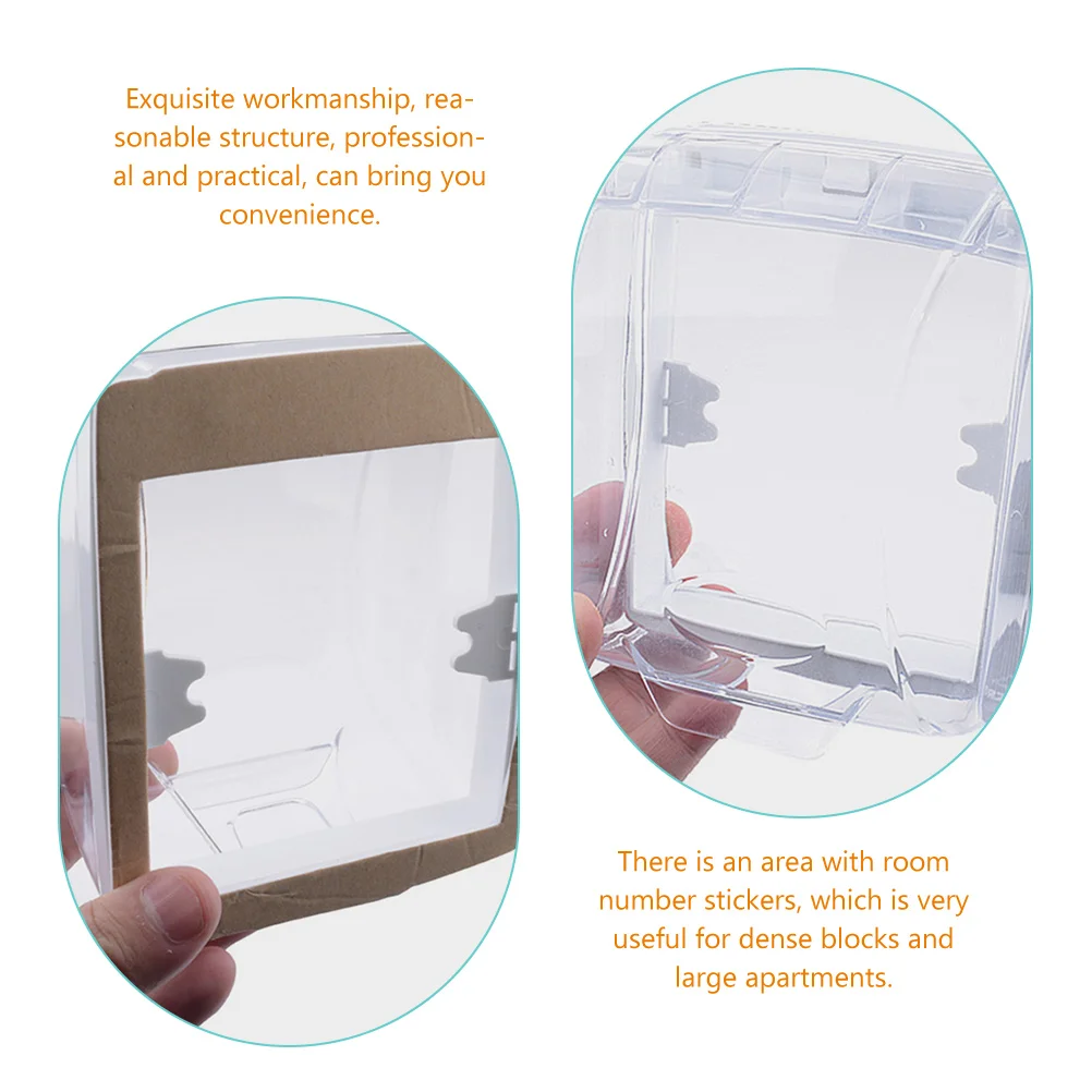 2 Pcs Switch Doorbell Rain Cover Waterproof Transparent Rainproof Shell for Attendance Machine Access Abs Outdoor