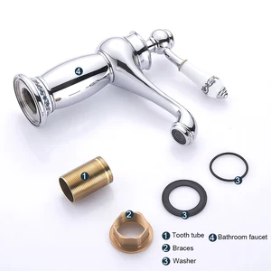 Single Handle Basin Bath Tap, Black Chrome, Cold and Hot Water, Luxury Sink Mixer, European Tap 10 Main Sales Luxury Bathroom Tap - №9