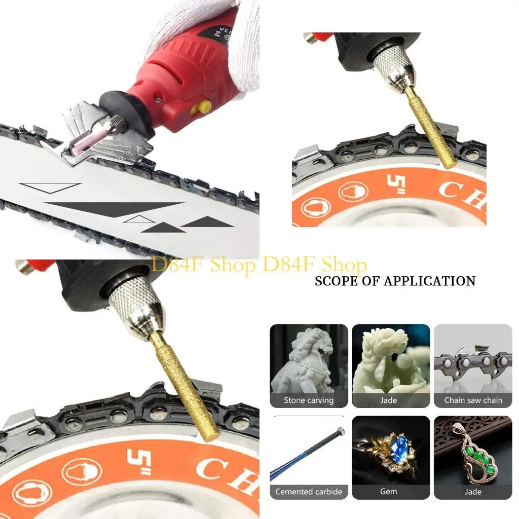 D84F 5Pieces Diamond Cylindrical Grinding for Head File Sharpening Carving Grinding T
