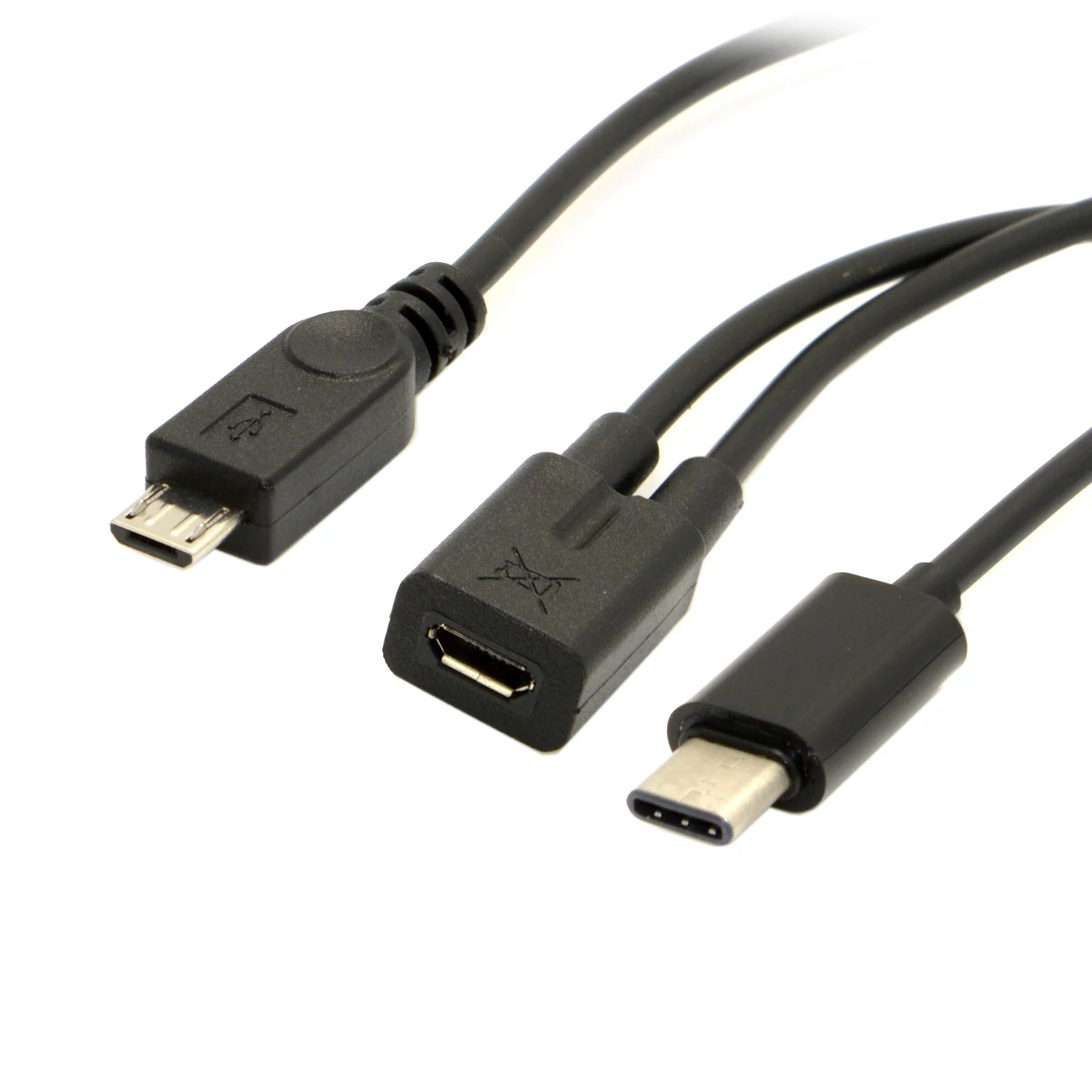 CYSM Xiwai-Micro USB أنثى إلى ، نوع C ، USB ، موزع USB صغير للذكور ، كابل تمديد الشحن