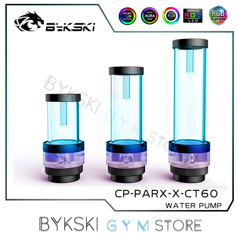 Bykski Water Cooling DDC AIO Pump Reservoir 100-200mm Res Pump Combo PWM Control New Silent 5V/12V RGB CP-PARX-X-CT60