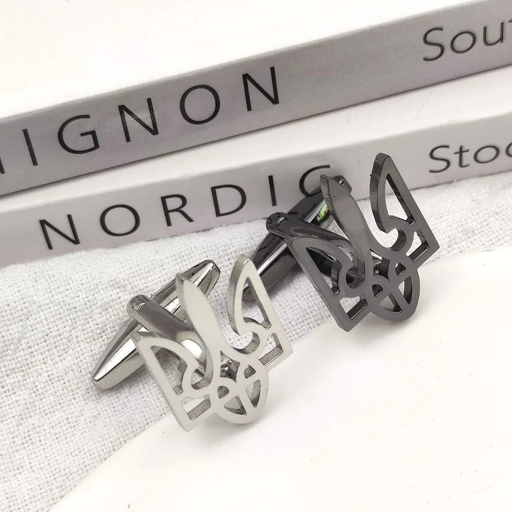 New Arrivals Geometric Trident Design Cufflinks High Quality Stainless Steel Material Men's Jewelry Accessories