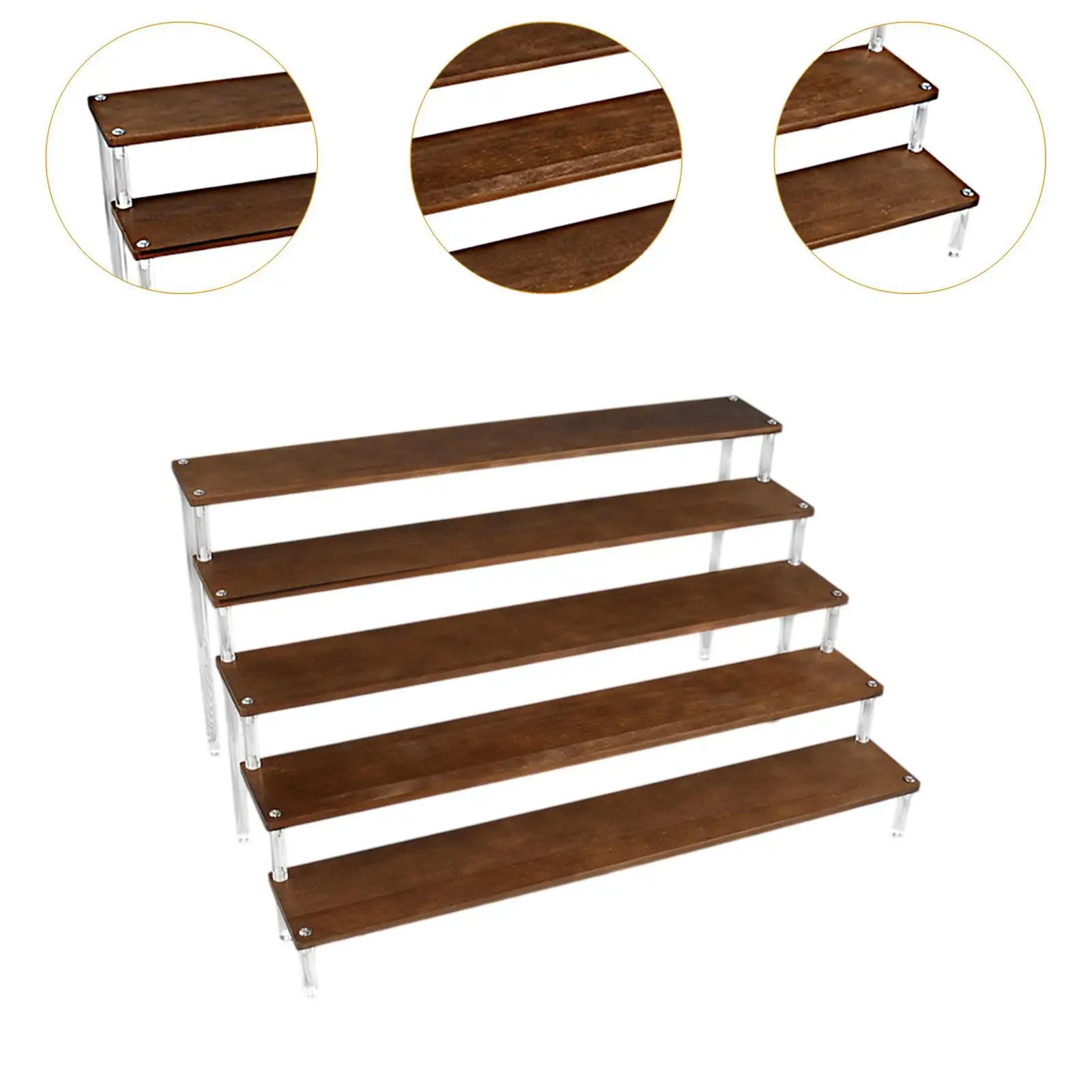 Elegant Wooden Display Riser Stand 5 Tier Retail Table Cupcake Stand Versatile For Celebrating Events With Style