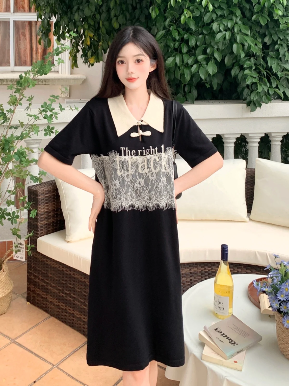 Ele خمر اللون Blo ort Sve Dr المرأة الصيف حجم كبير Conced البطن تنورة دانتيل الكورية Sle تخفيف