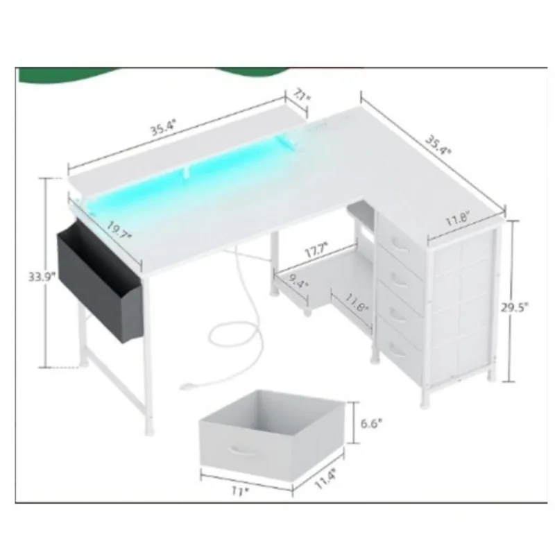 Computer desk with display stand corner e-sports table desk bookshelf L-shaped desk bedroom corner table