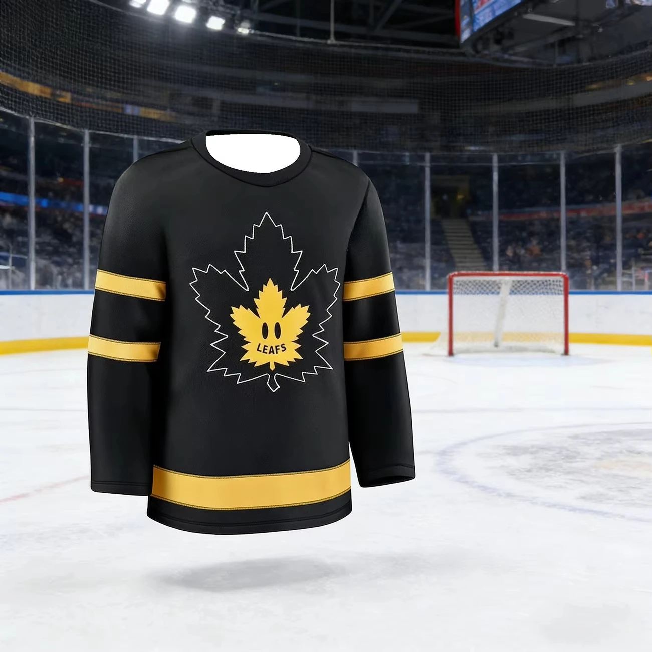 Men's New Toronto Ice Hockey Training Competition Jersey with 3D Print, Breathable, Moisture-Wicking Long-Sleeved T-Shirt Kids