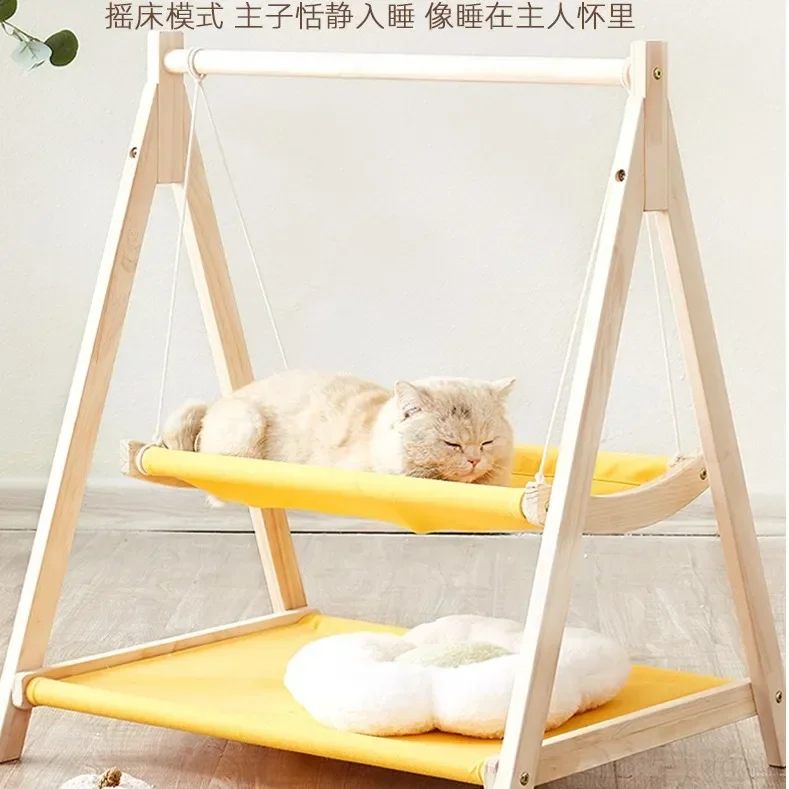 

Pet cat bed bunk bed all seasons universal wooden kennel hanging washable swing pet supplies