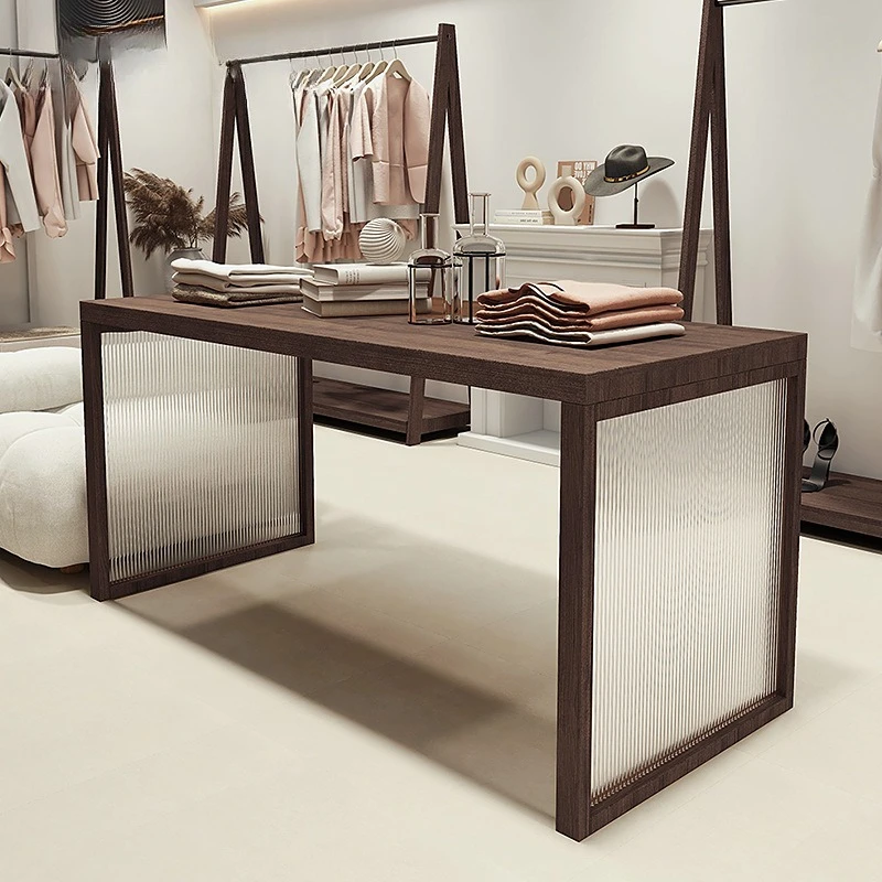 

Clothing store bag display stand Nakajima flowing water display stand Solid wood acrylic rack in the middle of the table