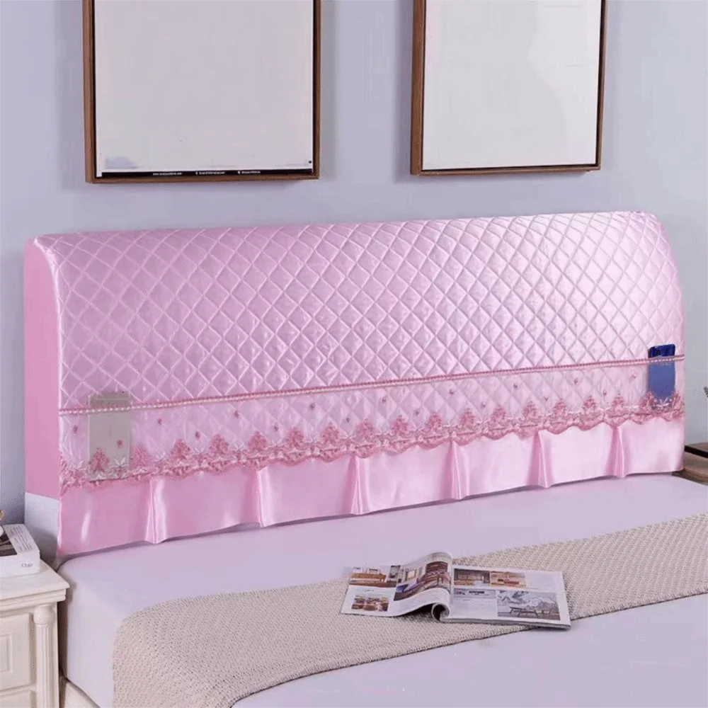 Lace Design Bedhead Cover All-inclusive Style Decorative Bedside Protector Elegant Anti-Collision Backrest Cover Apartment