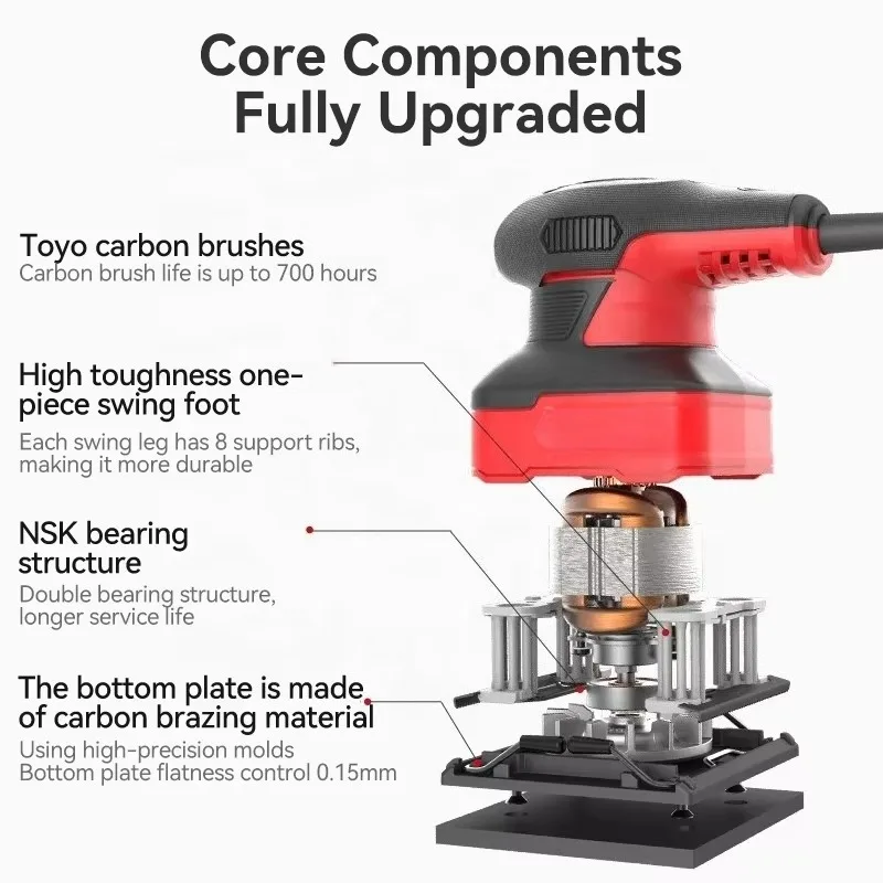Mini moteur pour le travail du bois à rail carré haute puissance 260 W - Petit ponceuse plate la plus vendue