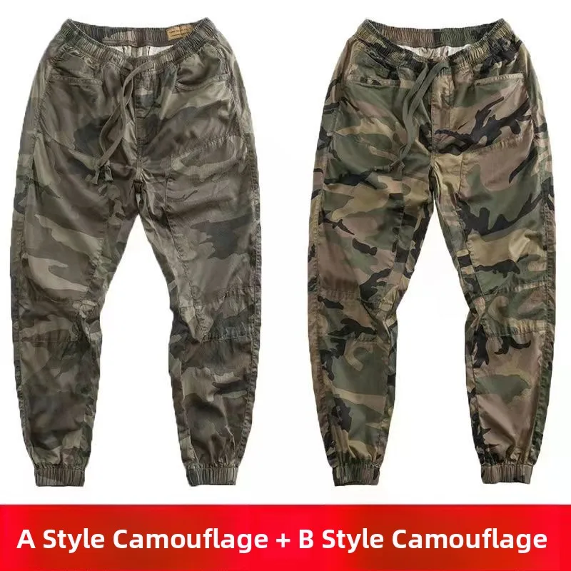 

Мужские камуфляжные рабочие брюки свободного кроя для весны и осени, для стройплощадки, с защитой, карго, длинные, молодежные, энергичные