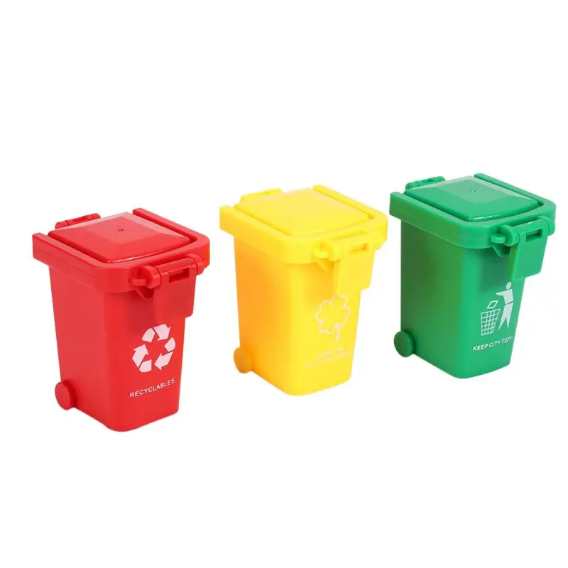 ABUM- Vehicles Garbage Truck's Trash Cans, 9 Pack Garbage Truck Replacement Parts, Simulated Trash Can