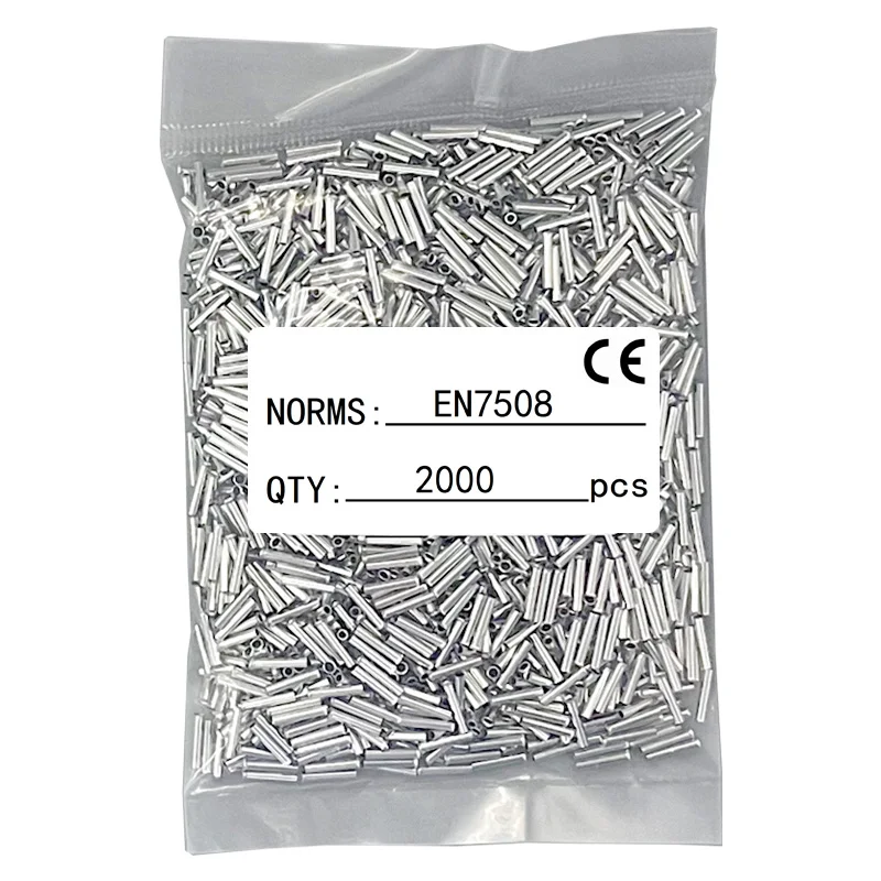 500–2000 Stück Kabelendklemmen aus reinem Kupfer, röhrenförmige Crimpklemmen EN0308 7508 1508 2508 4009 6012, nicht isolierte Kabelverbinder – Detail 7