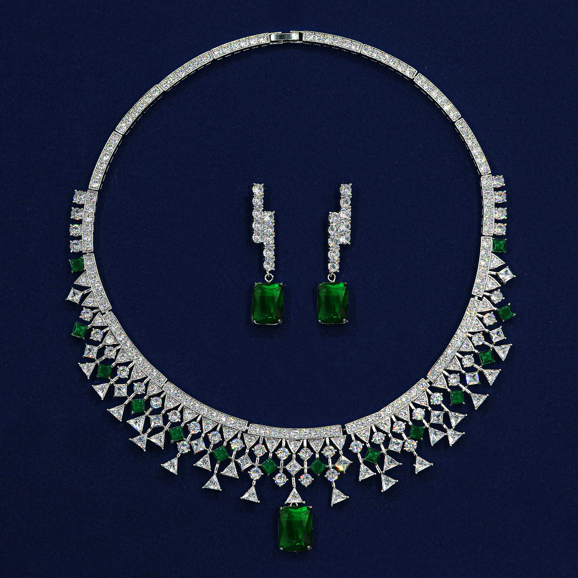 3 pieces/set of simple and exquisite zircon necklace earrings set suitable for brides or dinner accessories