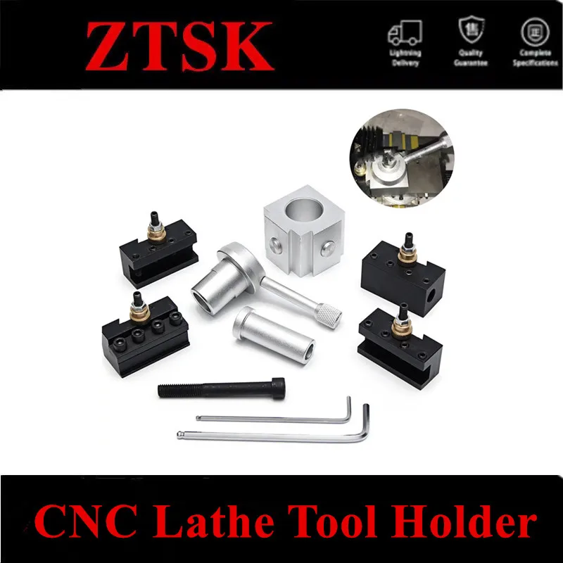 Mini CNC Lathe Tool Holder Quick Change Tool Post Cutter Holder Screw Kit Set Boring Bar Turning Facing Holder Wrench