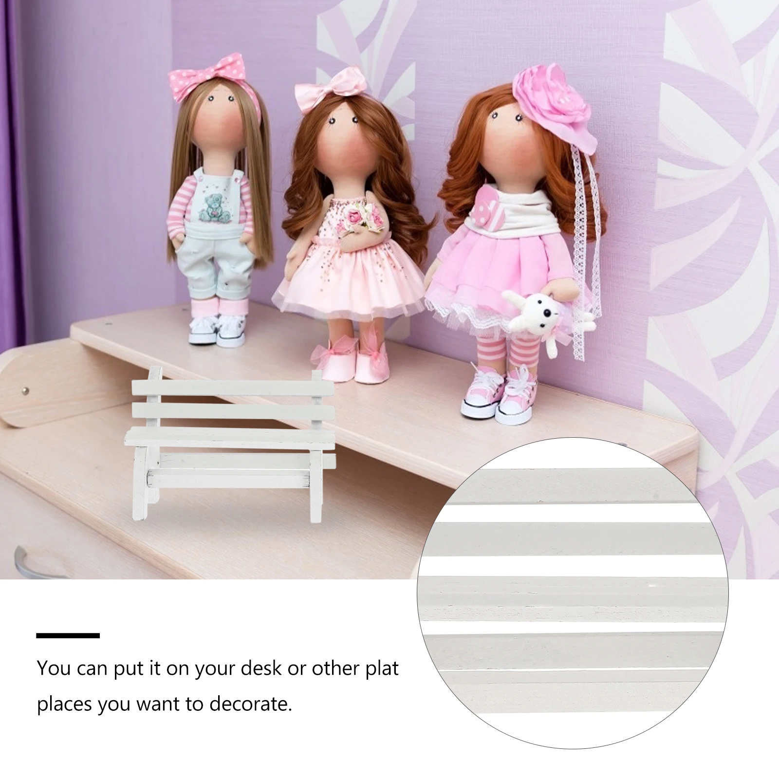 

2 Pcs Decoration Mini Chair Figurine for Wooden Craft Workbench Bedroom White