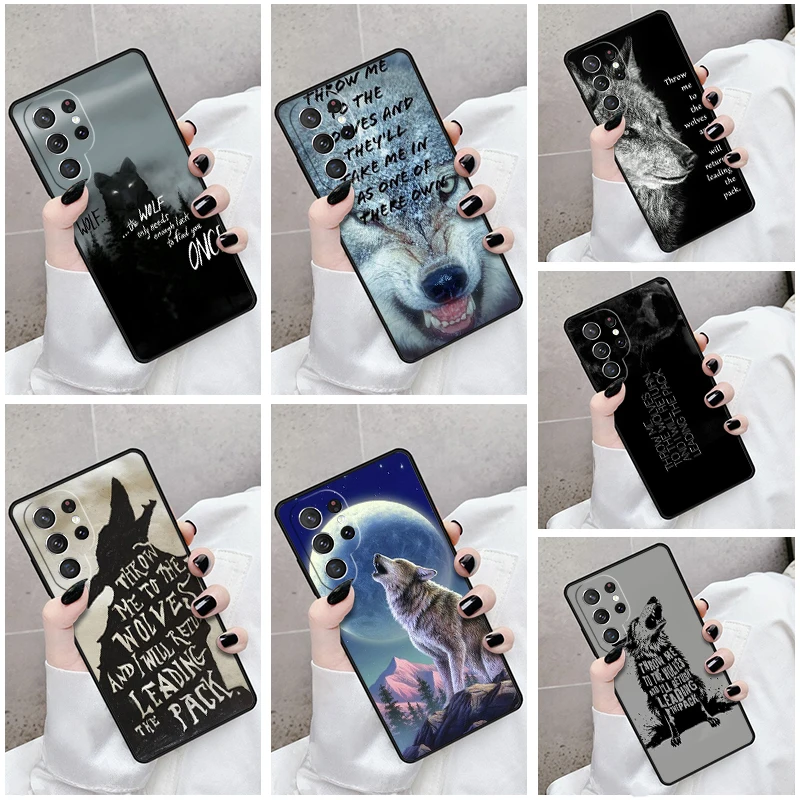 

Phone Case For Samsung Galaxy S24 S23 S21fe S22 Ultra Plus Note 10 20 S8 S9 S10 Cover Throw-Me-To-Wolves-Moon