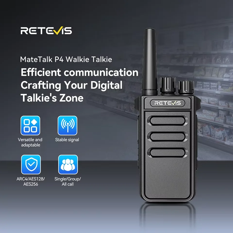 Retevis P4 P64 Walkie Talkie UHF DMR Two Way Radio Emergency Communication Type-C Radio for Camping Ham Radio Digital Portable