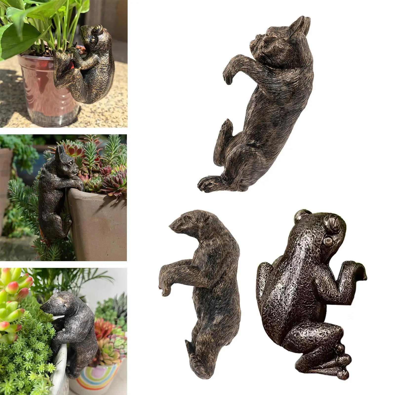 Vaso di fiori appeso statua in resina piccolo animale ornamento casa pianta decorazione statua per